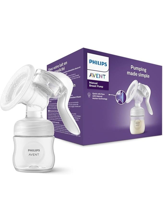 Avent Philips Avent Manual Breast Pump - Easy Pumping, with Natural Motion Technology, BPA-Free Transparent - Image 1